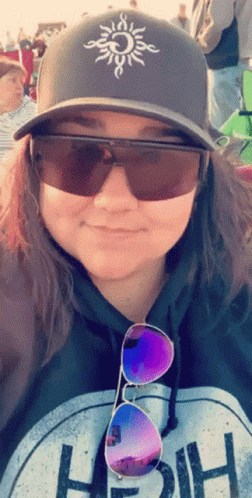 Woman With Sunglasses And Sun Hat GIF