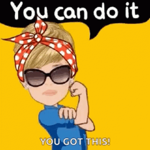 A Woman Wearing Sunglasses And A Red And White Polka Dot Headband Is Flexing Her Arm . GIF