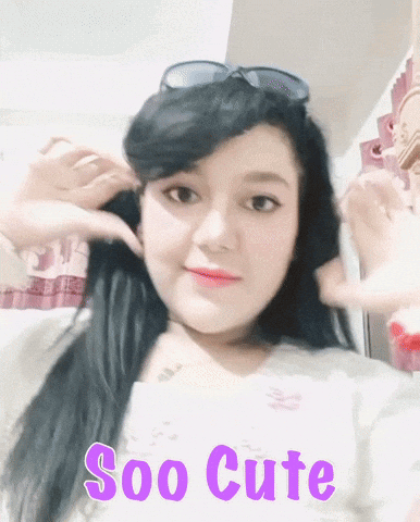 A Woman Wearing Sunglasses And A White Shirt With The Words Soo Cute On The Bottom GIF