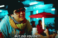 A Woman Wearing Sunglasses Says " But Did You Die " GIF