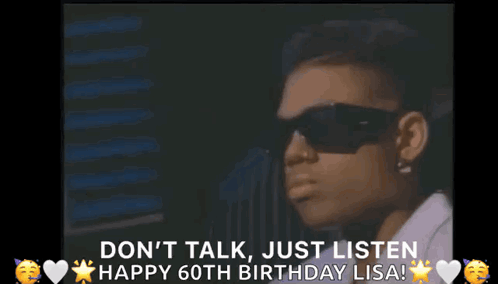 A Woman Wearing Sunglasses Says Do N't Talk Just Listen GIF