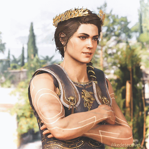A Woman With A Crown On Her Head Is Standing With Her Arms Crossed And The Words Ilikedetectives On The Bottom GIF