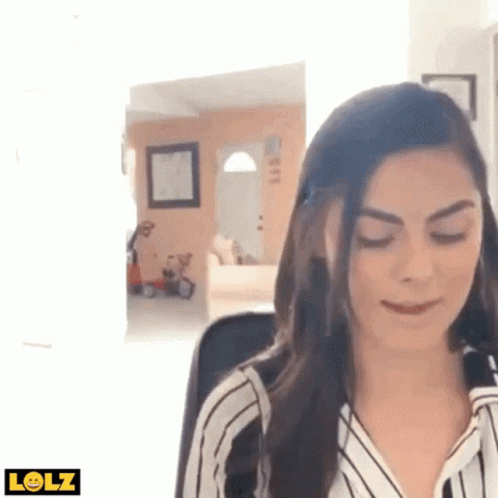 A Woman With A Lolz Logo On The Bottom GIF
