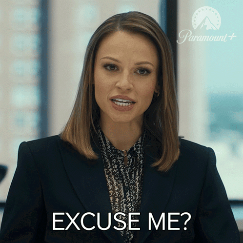 A Woman With A Paramount Logo Behind Her Says Excuse Me GIF