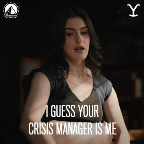 A Woman With A Paramount Network Logo Behind Her Says I Guess Your Crisis Manager Is Me GIF