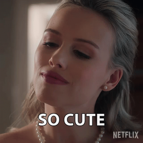 A Woman With A Pearl Necklace Says So Cute On Netflix GIF