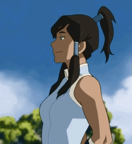 A Woman With A Ponytail And A Blue Band Around Her Ear GIF