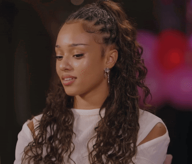 A Woman With A Ponytail Says " Sorry This Is So Dramatic For No Reason " GIF