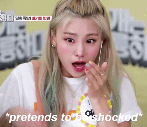 A Woman With A Shocked Look On Her Face And The Words Pretends To Be Shocked GIF