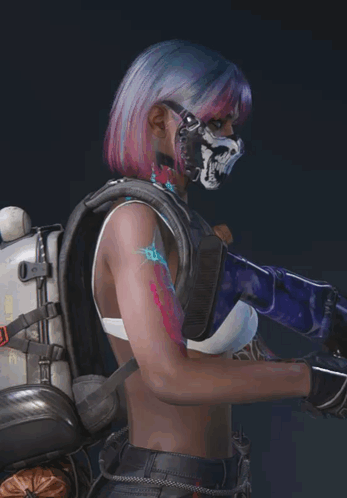 A Woman With A Skull Mask On Her Face GIF