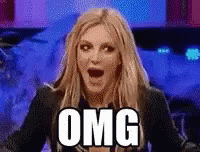 A Woman With A Surprised Look On Her Face And The Word Omg Written On Her Face . GIF