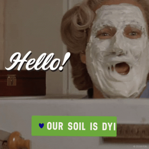 A Woman With A White Face Mask Says Hello Our Soil Is Dyi GIF