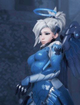 A Woman With Angel Wings And A Halo On Her Head Holds A Gun GIF