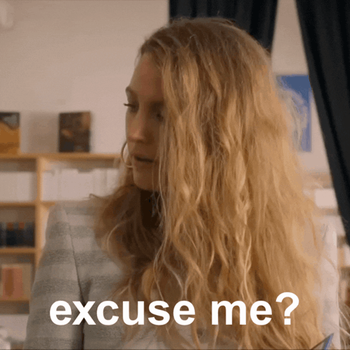 A Woman With Blonde Hair Says Excuse Me ? GIF