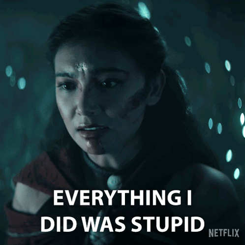 a woman with blood on her face and the words everything i did was stupid