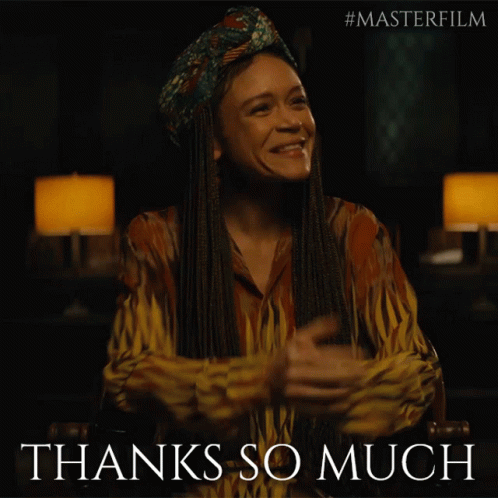A Woman With Braids Is Smiling With The Words Thanks So Much Behind Her GIF