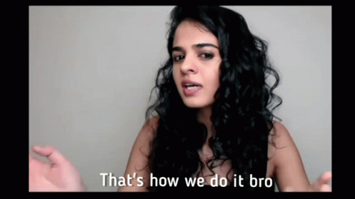 A Woman With Curly Hair Is Talking About How We Do It Bro GIF