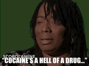 A Woman With Dreadlocks And A Nose Ring Is Talking About Cocaine Being A Hell Of A Drug . GIF