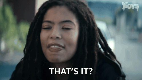 A Woman With Dreadlocks Says That 'S It In Front Of The Boys Logo GIF