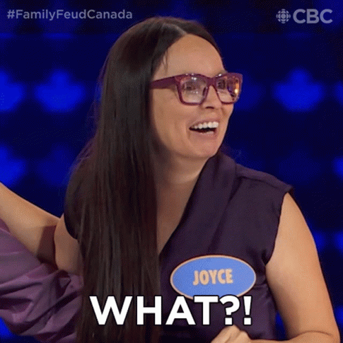 A Woman With Glasses And A Name Tag That Says Joyce GIF