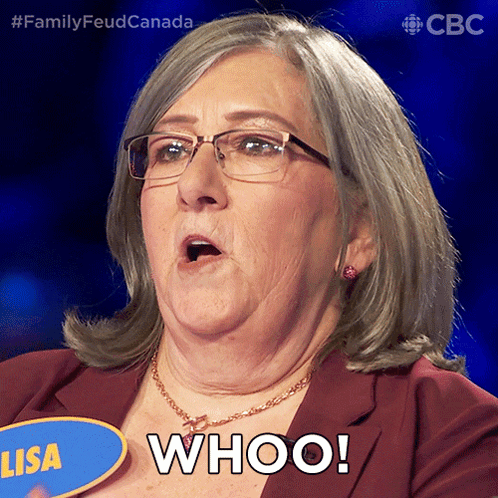 A Woman With Glasses And A Name Tag That Says Lisa Says Whoo GIF
