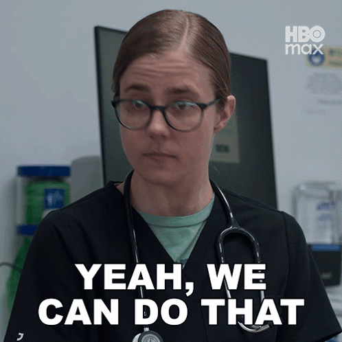 A Woman With Glasses And A Stethoscope Says Yeah We Can Do That GIF