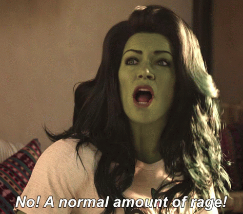 A Woman With Green Hair And A White Shirt Says No A Normal Amount Of Rage GIF