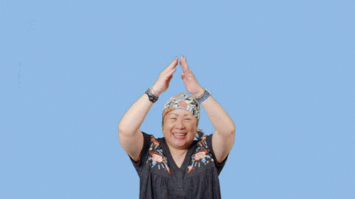 A Woman With Her Arms Outstretched And The Words Happy National Sticker Day Behind Her GIF