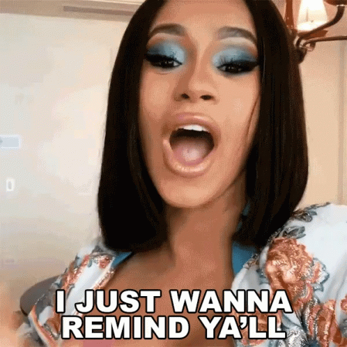 A Woman With Her Mouth Wide Open Says I Just Wanna Remind Ya 'Ll GIF