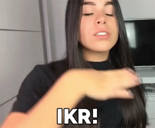 A Woman With Long Hair And A Nose Ring Is Making A Funny Face And Saying Ikr . GIF