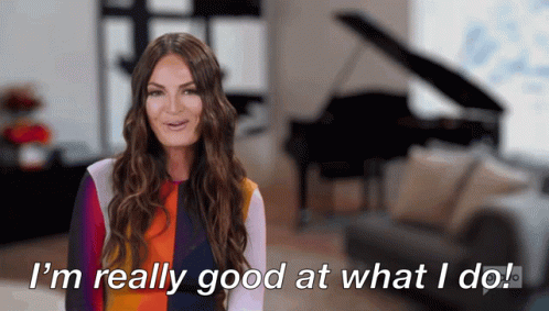 A Woman With Long Hair Says I 'M Really Good At What I Do GIF