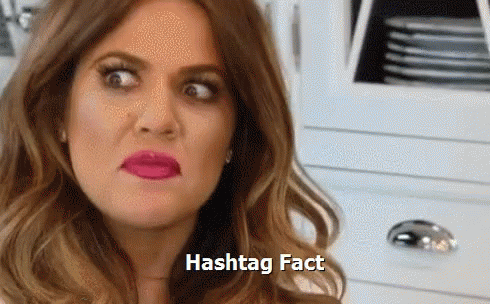 A Woman With Pink Lipstick Is Making A Funny Face And Says Hashtag Fact GIF