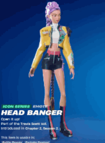 A Woman With Purple Hair Is Wearing A Yellow Jacket GIF