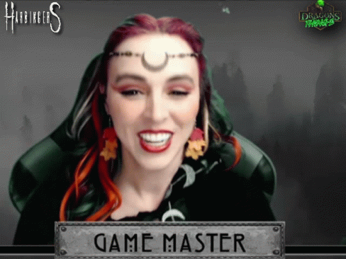A Woman With Red Hair And A Crescent Moon On Her Head Is A Game Master GIF