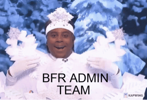 Woman With Snowflakes And BFR Admin Team GIF