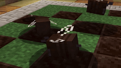 A Wooden Block In A Minecraft Game With A White Circle On It GIF