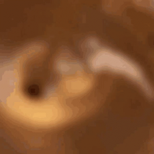 A Wooden Spoon Is Stirring A Brown Liquid In A Bowl GIF