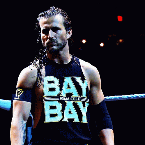 Wrestler In Black Tank Top Saying Bay Bay GIF