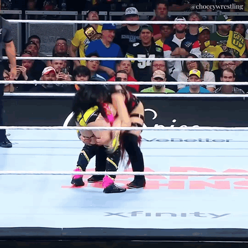 A Wrestling Match Is Being Shown On Xfinity GIF
