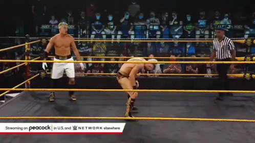 a wrestling match is being streamed on peacock