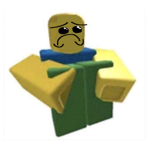 A Yellow And Green Roblox Character With A Crying Face Is Holding A Gun . GIF