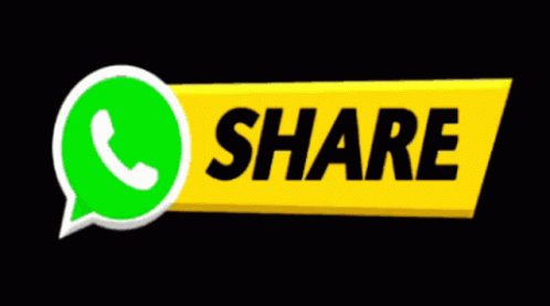 A Yellow And Green Share Button With A Phone Icon On It GIF
