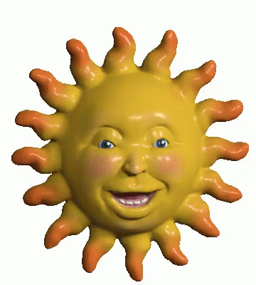 A Yellow And Orange Sun With A Smiling Face GIF