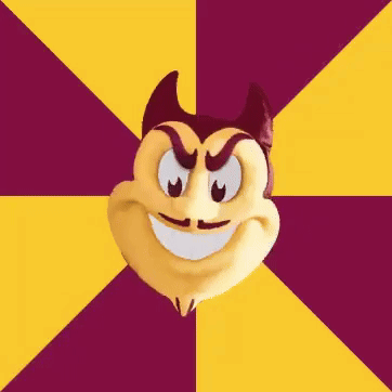 A Yellow And Purple Square With A Cartoon Face In The Middle GIF