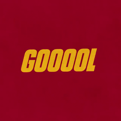 a yellow and red sign that says goaal goool goaal