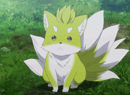 A Yellow And White Fox With A Long Tail GIF