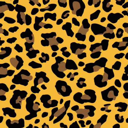 A Yellow Background With A Leopard Print Pattern GIF