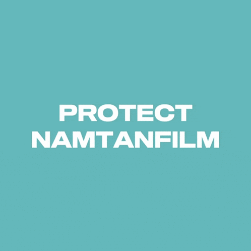 A Yellow Background With The Words Protect Namtanfilm In Black Letters GIF