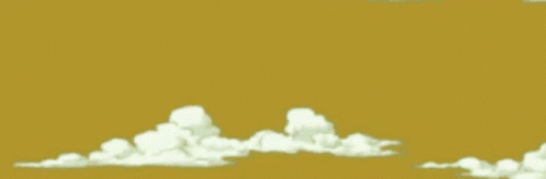 A Yellow Background With White Clouds In The Sky GIF