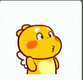 A Yellow Cartoon Character With A White Wing Is Standing On A White Background And Making A Funny Face . GIF